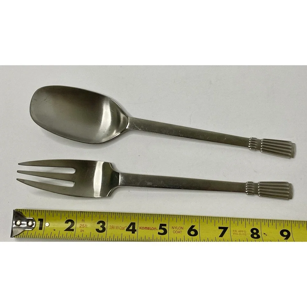 Dansk Designs Thor Stainless Finland Serving Spoon & Meat Fork